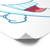 Lächelnder Tooth Cartoon-Charakter mit Zahnpasta a Poster (Ecke)