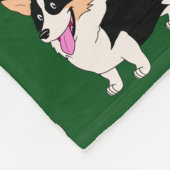 Lächelnder Tricolor Corgi Fleecedecke (Ecke)