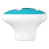 Lächelnder Tricolor Walisercorgi-Cartoon Keramikknauf (Seitenansicht)