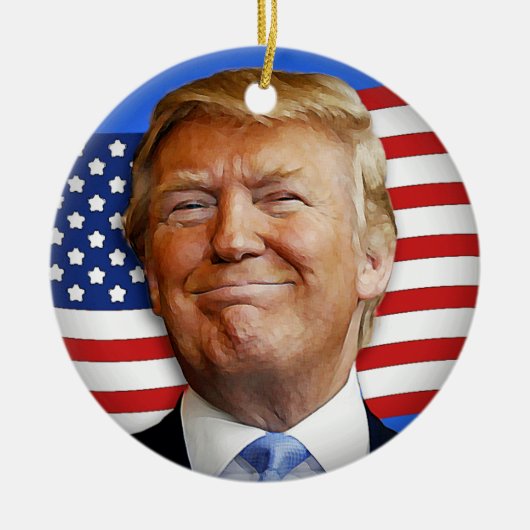 Lächelnder Trumpf Keramik Ornament (Vorne)