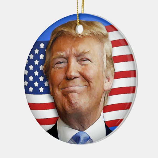 Lächelnder Trumpf Keramik Ornament (Links)