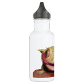 Lächelnder und leckender Gecko mit Haube Edelstahlflasche (Links)