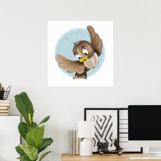 Lächelnder Vogel Poster (Heimbüro)