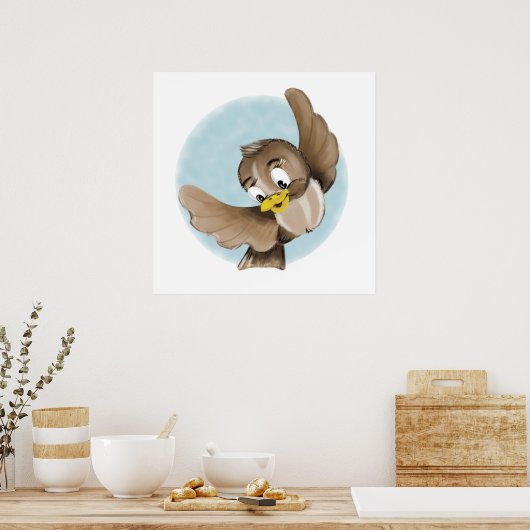 Lächelnder Vogel Poster (Küche)