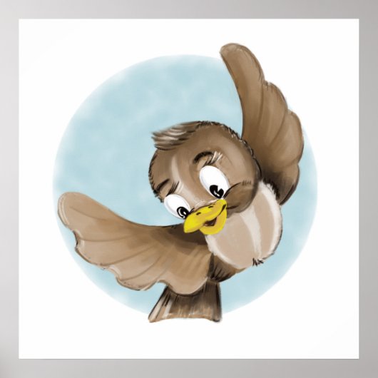 Lächelnder Vogel Poster (Vorne)