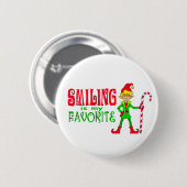 Lächelnder Weihnachtself Button (Vorne & Hinten)