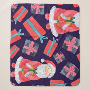 Lächelnder Weihnachtsmann, Aquarell Weihnachten Na Sherpadecke