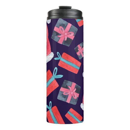 Lächelnder Weihnachtsmann, Aquarell Weihnachten Na Thermosbecher (Vorderseite)