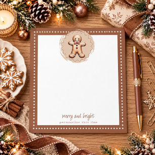 Lächelnder Weihnachtsmann aus Lebkuchen Personalis Notizblock