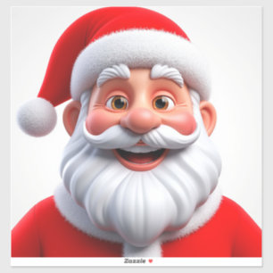 Lächelnder Weihnachtsmann mit roter Mütze Aufkleber