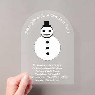 Lächelnder Weihnachtsmann-Schneemann Custom Acryleinladungen