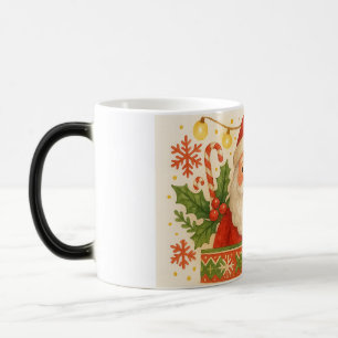 Lächelnder Weihnachtsmann-Weihnachts-Tassendesign  Verwandlungstasse