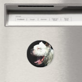 Lächelnder White Boxer Hundemagnet Magnet (In Situ (Geschirrspüler))