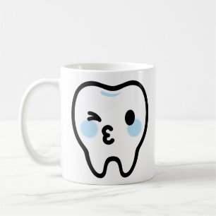 Lächelnder Zahn Charakter – Cute & Saubere Illustr Kaffeetasse