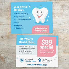 Lächelnder Zahn Dental Flyer Postkarte