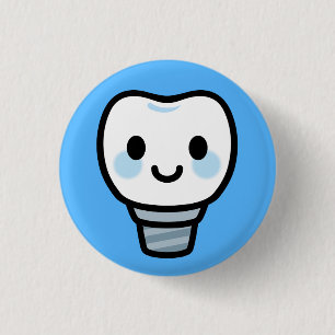 Lächelnder Zahnersatz Button