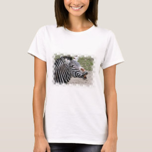 Lächelnder Zebra-langer Hülsen-T - Shirt