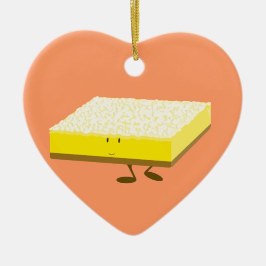 Lächelnder Zitronen-Barcharakter Keramikornament (Vorne)