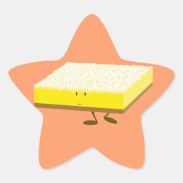 Lächelnder Zitronen-Barcharakter Stern-Aufkleber