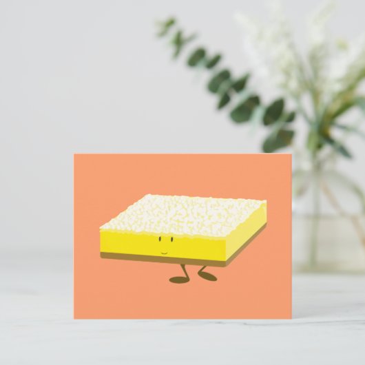 Lächelnder Zitronencharakter Postkarte (Stehend Vorderseite)