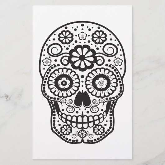 Lächelnder Zuckerschädel Briefpapier (Vorderseite)