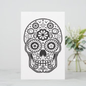 Lächelnder Zuckerschädel Briefpapier (Stehend Vorderseite)