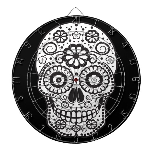 Lächelnder Zuckerschädel Dartscheibe (vorne)