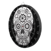 Lächelnder Zuckerschädel Dartscheibe (Vorderseite rechts)