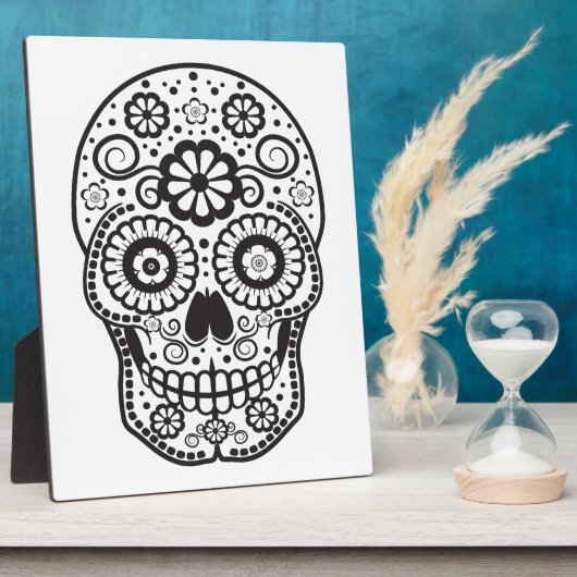 Lächelnder Zuckerschädel Fotoplatte (Seite)