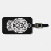 Lächelnder Zuckerschädel Gepäckanhänger (Vorderseite horizontal)