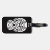 Lächelnder Zuckerschädel Gepäckanhänger (Rückseite horizontal)