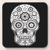 Lächelnder Zuckerschädel Untersetzer (Vorderseite)