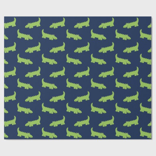 Lächelndes Alligators-Muster Geschenkpapier (Flach)