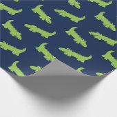 Lächelndes Alligators-Muster Geschenkpapier (Ecke)