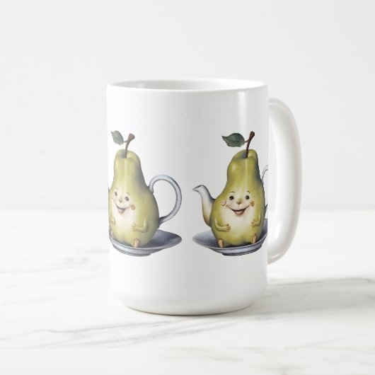 Lächelndes Birnentepot Kaffeetasse (VorderseiteRechts)