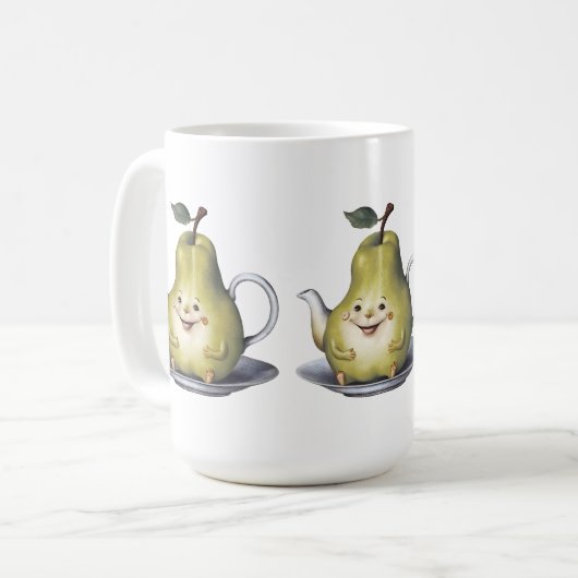 Lächelndes Birnentepot Kaffeetasse (Vorderseite Links)