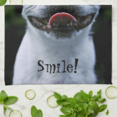 Lächelndes Boston Terrier Geschirrtuch (Gefaltet)