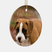 Lächelndes Boxer-Hundeauto oder Baum-Verzierung Keramik Ornament (Rechts)
