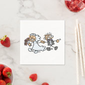 Lächelndes Brautpaar Serviette (Beispiel)