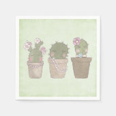 Lächelndes Cactus Trio Watercolor-Design Serviette (Vorderseite)