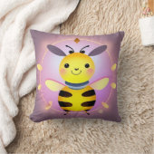 Lächelndes Cartoon Bee Character Kissen (Decke)