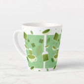 Lächelndes Cartoon Green Tea Teacup Bag Leaf Muste Milchtasse (Linke Ecke)