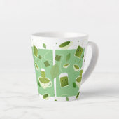 Lächelndes Cartoon Green Tea Teacup Bag Leaf Muste Milchtasse (Rechte Ecke)