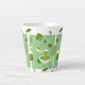 Lächelndes Cartoon Green Tea Teacup Bag Leaf Muste Milchtasse (Vorderseite)