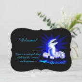 Lächelndes Dolphin, fügen Sie Ihren Text Einladung (Stehend Vorderseite)