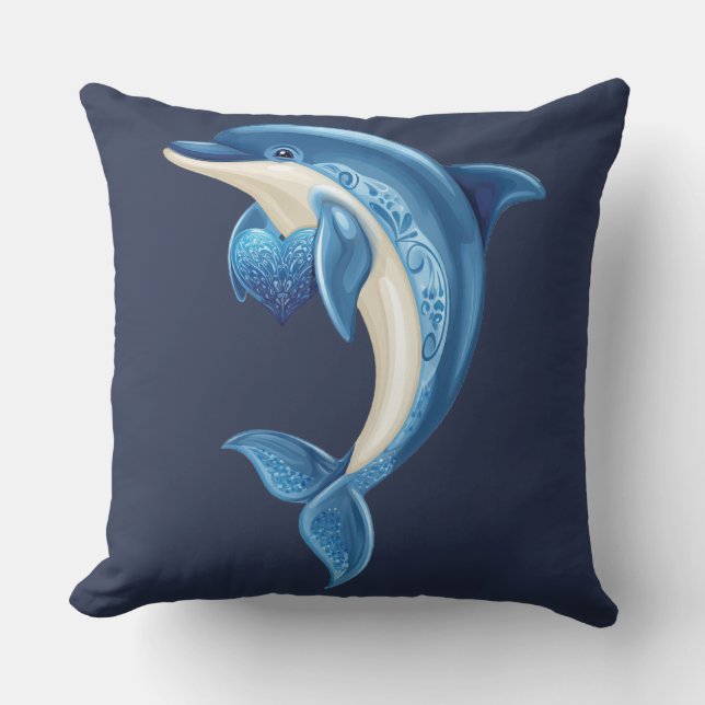 Lächelndes Dolphin Kissen (Vorderseite)