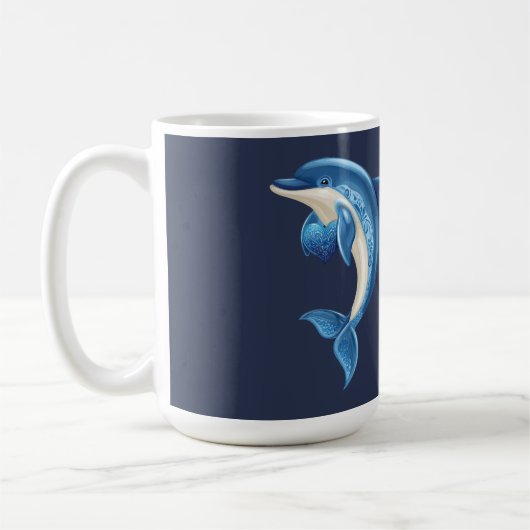 Lächelndes Dolphin Kissen Kaffeetasse (Links)