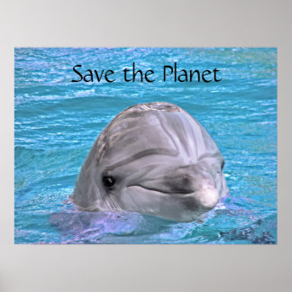 Lächelndes Dolphin - Rettet den Planeten Poster