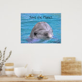 Lächelndes Dolphin - Rettet den Planeten Poster (Küche)