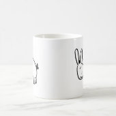 lächelndes Eselschwarzes Kaffeetasse (Mittel)
